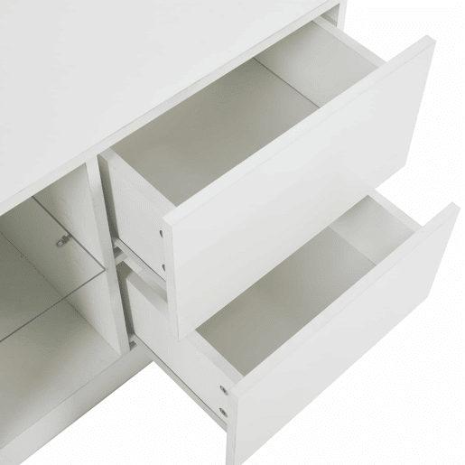 Móvel de TV 160x40x52 cm - Kommode Hochglanz com LED - Branco Móvel de TV 160x40x52 cm - Kommode Hochglanz com LED - Branco