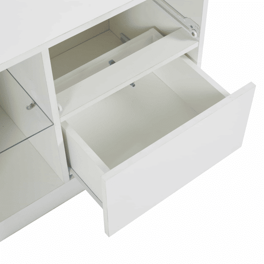 Móvel de TV 160x40x52 cm - Kommode Hochglanz com LED - Branco Móvel de TV 160x40x52 cm - Kommode Hochglanz com LED - Branco