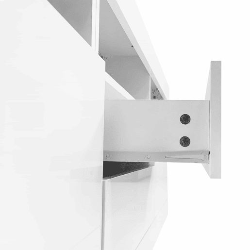 Móvel TV 160 cm adequado para TV de 70u201D - com LED - 2 portas 2 gavetas 3 compartimentos abertos - Branco