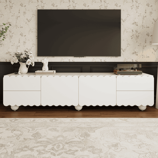 Móvel de TV 175x38 cm - Design moderno, baixo, elegante - Branco