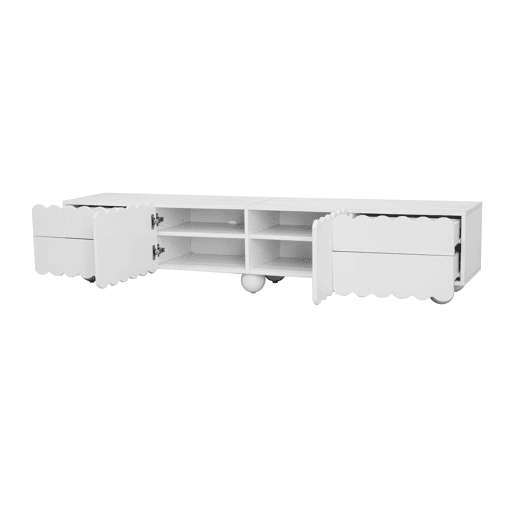 Móvel de TV 175x38 cm - Design moderno, baixo, elegante - Branco