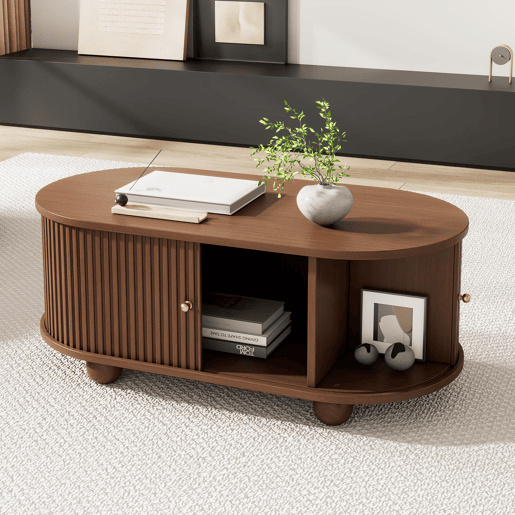 Móvel de TV 175x40x42 cm - Conjunto com arrumação e mesa de café - Nogueira Móvel de TV 175x40x42 cm - Conjunto com arrumação e mesa de café - Nogueira
