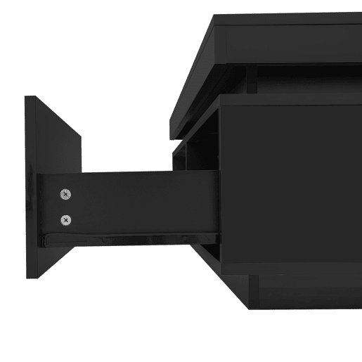 Conjunto de móveis para TV - Móvel para TV preto + Mesa de centro preta, móvel de parede lacado brilhante, conjunto para sala com luzes LED - Preto Conjunto de móveis para TV - Móvel para TV preto + Mesa de centro preta, móvel de parede lacado brilhante, conjunto para sala com luzes LED - Preto
