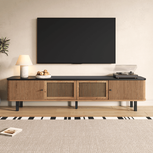 Móvel de TV 190x35x45 cm - Duas portas de correr, duas portas de grade, design exclusivo - Carvalho Móvel de TV 190x35x45 cm - Duas portas de correr, duas portas de grade, design exclusivo - Carvalho