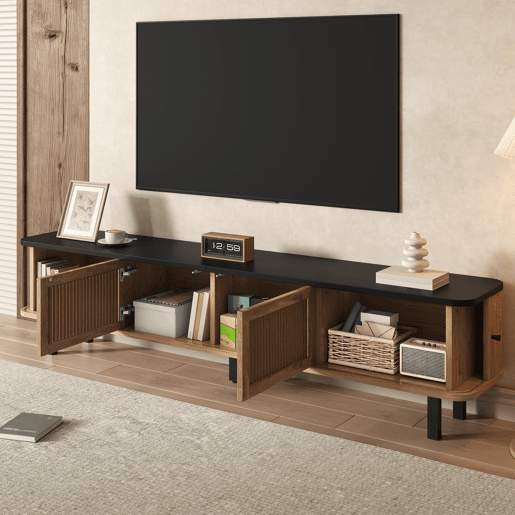 Móvel de TV 190x35x45 cm - Duas portas de correr, duas portas de grade, design exclusivo - Carvalho Móvel de TV 190x35x45 cm - Duas portas de correr, duas portas de grade, design exclusivo - Carvalho