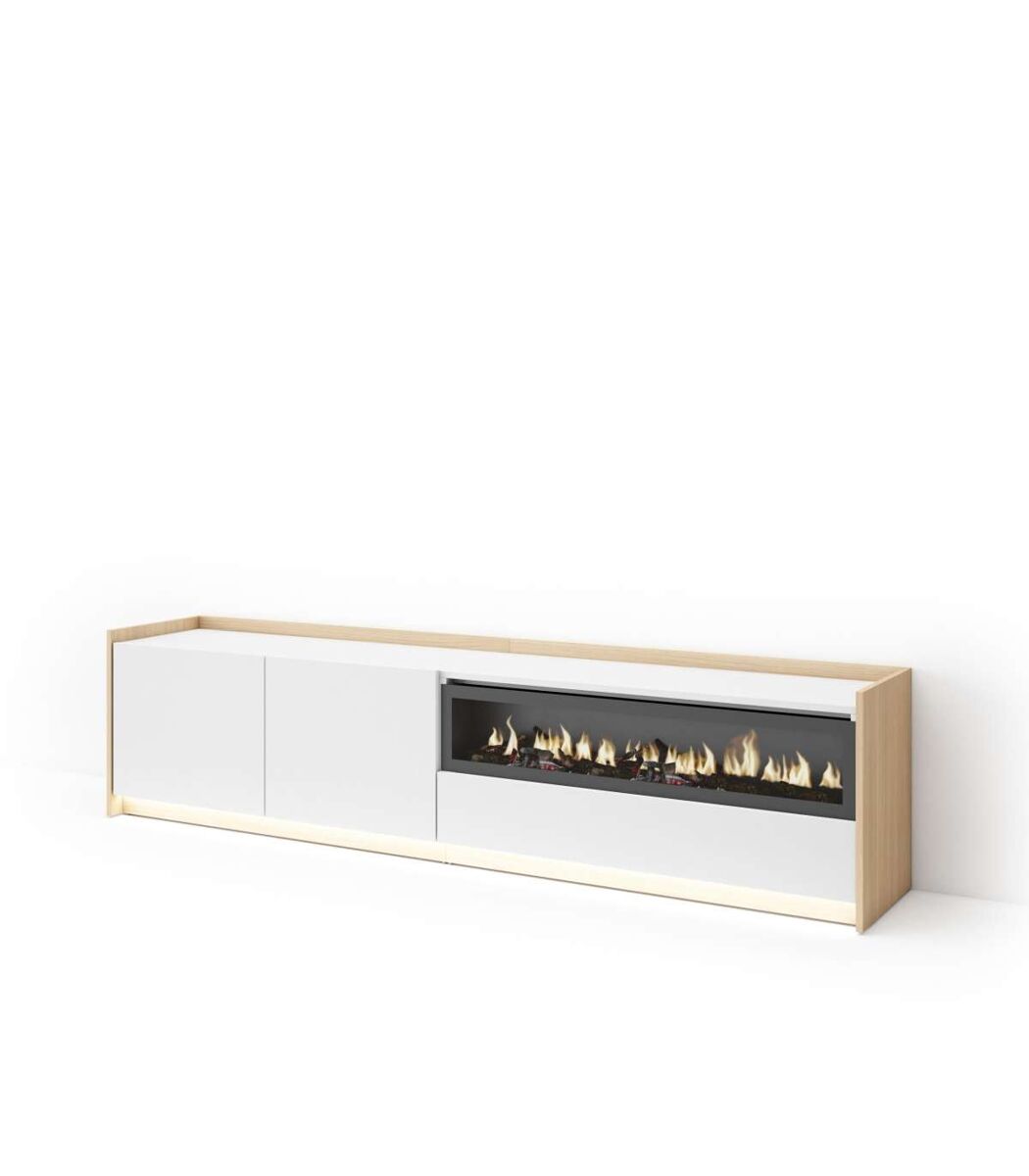 Mueble TV Mollina-02 con chimenea y luces LED 207