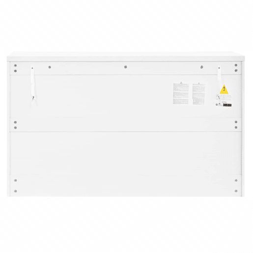 Aparador de sala sem dimensões especificadas - 4 portas arqueadas, 3 gavetas, prateleiras ajustáveis, estrutura em MDF, puxadores metálicos dourados - Branco