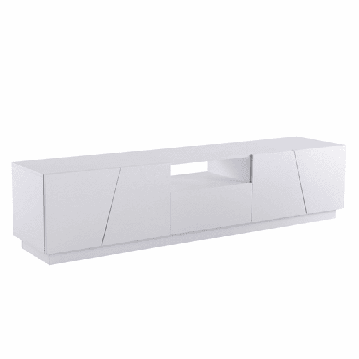 Móvel de TV 170 cm - Estilo patchwork diagonal - Branco Móvel de TV 170 cm - Estilo patchwork diagonal - Branco