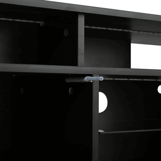Móvel de TV 160x40x45 cm - com 2 armários, acabamento de alto brilho, faixa de LED, 8 prateleiras, moderno, MDF, para TV de 70 polegadas - preto Móvel de TV 160x40x45 cm - com 2 armários, acabamento de alto brilho, faixa de LED, 8 prateleiras, moderno, MDF, para TV de 70 polegadas - preto