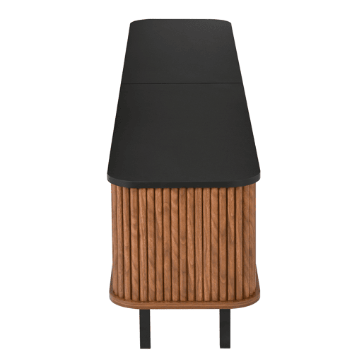 Móvel de TV baixo 190x35x45 cm - 2 portas de correr, 2 portas com grelha, design moderno - Nogueira Móvel de TV baixo 190x35x45 cm - 2 portas de correr, 2 portas com grelha, design moderno - Nogueira