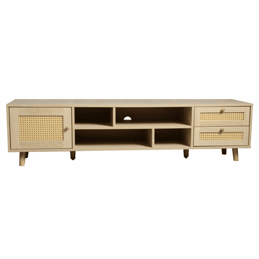 Suporte para TV 160cm - 1 porta, 2 gavetas e 4 compartimentos - Natural Suporte para TV 160cm - 1 porta, 2 gavetas e 4 compartimentos - Natural