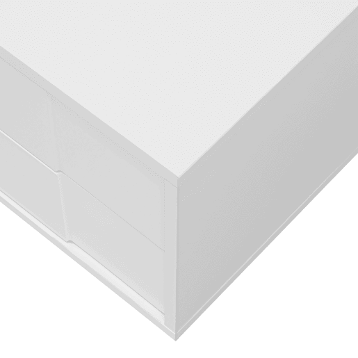 Móvel de TV 170 cm - moderno, suspenso ou de pé, sem puxadores, 3 portas e 2 gavetas - branco brilhante