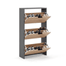 Sapateira Remi de 3 portas Gris Grafito - Alpino 60 x 113 x 22 cm