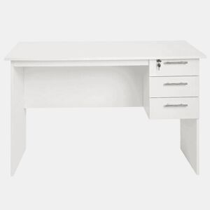 Secretária de escritório 120 x 60 x 75 cm - secretária de computador multifuncional em madeira para estudo, jogos e costura - Branca