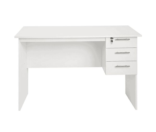 Escritorio de oficina 120x60x75 cm - mesa de ordenador de madera multifuncional para estudio, gaming y costura - blanco