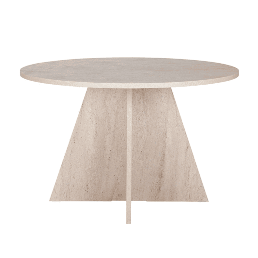 Well Home Mesa de Jantar Palawan Ø120x75 cm Acabamento Travertino, Design Moderno Redondo, Tampo de 25 mm em Melamina, Montagem Fácil Well Home Mesa de Jantar Palawan Ø120x75 cm Acabamento Travertino, Design Moderno Redondo, Tampo de 25 mm em Melamina, Montagem Fácil