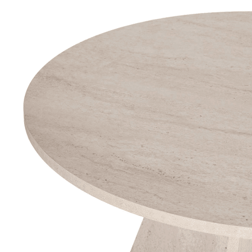 Well Home Mesa de Jantar Palawan Ø120x75 cm Acabamento Travertino, Design Moderno Redondo, Tampo de 25 mm em Melamina, Montagem Fácil Well Home Mesa de Jantar Palawan Ø120x75 cm Acabamento Travertino, Design Moderno Redondo, Tampo de 25 mm em Melamina, Montagem Fácil