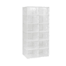 Organizador modular de sapatos com 12 peças u2013 empilhável, organizador multifuncional para sapatos, livros e brinquedos u2013 transparente e branco