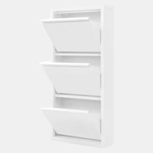 Armário estreito de 1 porta - moderno, compacto, organizador de entrada - branco