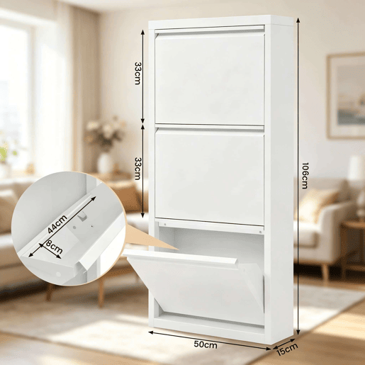 Armário estreito de 1 porta - moderno, compacto, organizador de entrada - branco Armário estreito de 1 porta - moderno, compacto, organizador de entrada - branco