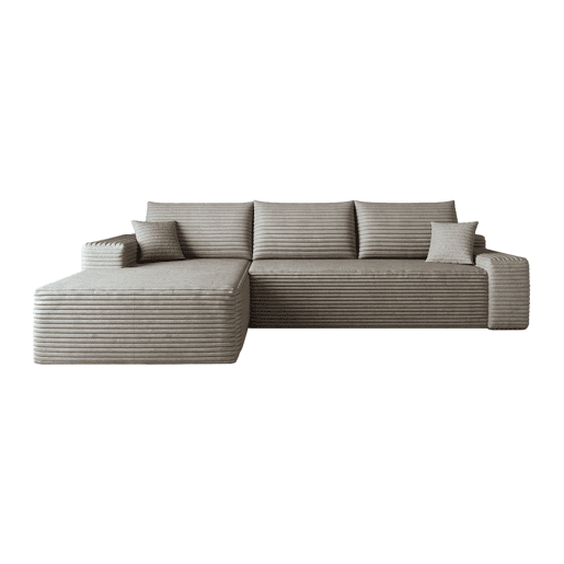 Sofá modular de canto de 270 cm u2013 design moderno com chaise longue em L, assento profundo, compacto u2013 Camel Sofá modular de canto de 270 cm u2013 design moderno com chaise longue em L, assento profundo, compacto u2013 Camel