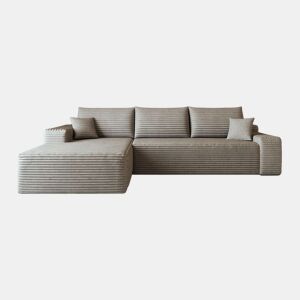 Sofá modular de canto de 270 cm u2013 design moderno com chaise longue em L, assento profundo, compacto u2013 Camel