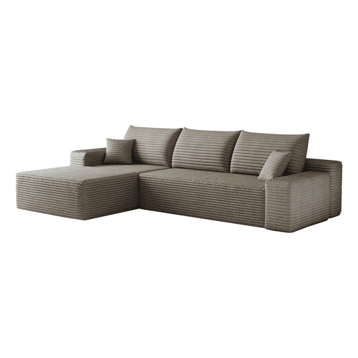Sofá modular de canto de 270 cm u2013 design moderno com chaise longue em L, assento profundo, compacto u2013 Camel Sofá modular de canto de 270 cm u2013 design moderno com chaise longue em L, assento profundo, compacto u2013 Camel