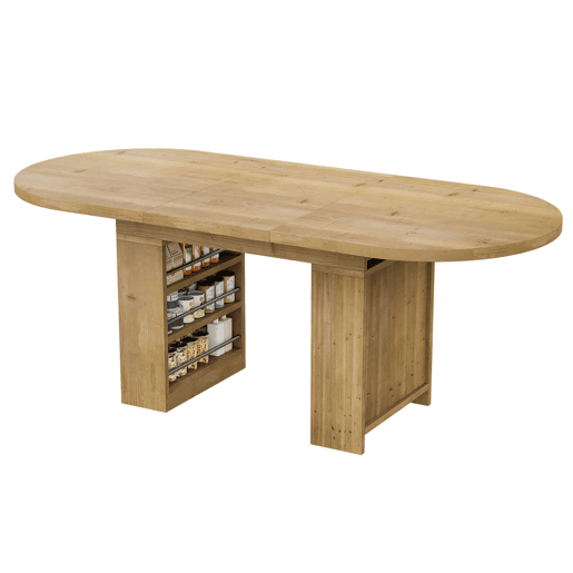 Mesa de jantar extensível 150200 x 90 cm u2014 com espaço de arrumação, tampo espesso, estilo nórdico u2014 cor de carvalho Mesa de jantar extensível 150200 x 90 cm u2014 com espaço de arrumação, tampo espesso, estilo nórdico u2014 cor de carvalho