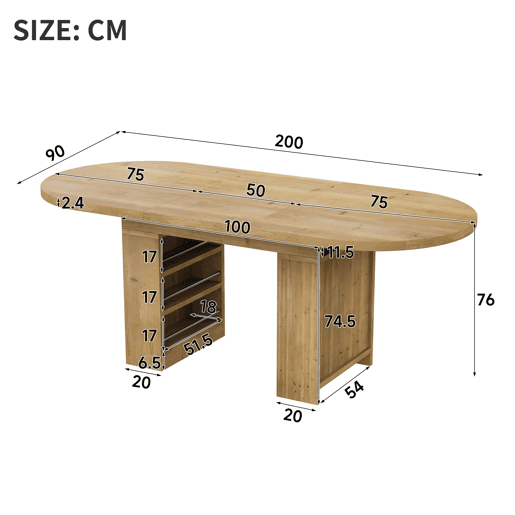 Mesa de jantar extensível 150200 x 90 cm u2014 com espaço de arrumação, tampo espesso, estilo nórdico u2014 cor de carvalho Mesa de jantar extensível 150200 x 90 cm u2014 com espaço de arrumação, tampo espesso, estilo nórdico u2014 cor de carvalho