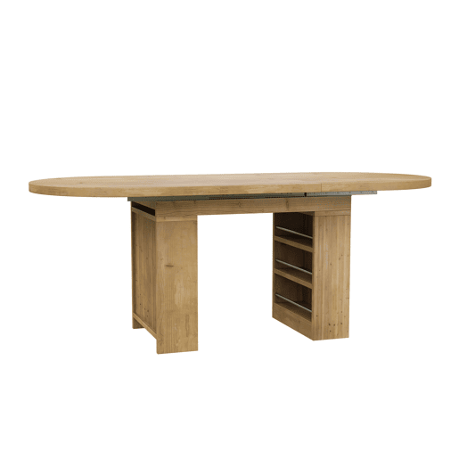 Mesa de jantar extensível 150200 x 90 cm u2014 com espaço de arrumação, tampo espesso, estilo nórdico u2014 cor de carvalho Mesa de jantar extensível 150200 x 90 cm u2014 com espaço de arrumação, tampo espesso, estilo nórdico u2014 cor de carvalho