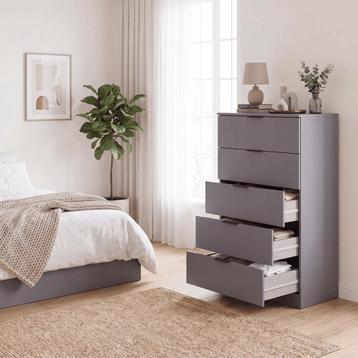 Cómoda Akari Gris Grafito 60 x 110 x 40 cm Cómoda Akari Gris Grafito 60 x 110 x 40 cm