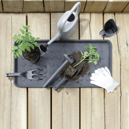 Pack Jardim u2013 2 Vasos Redondos (5 L + 3 L) + Conjunto de 6 Ferramentas de Mão Prosperplast - Kit de Jardinagem Completo