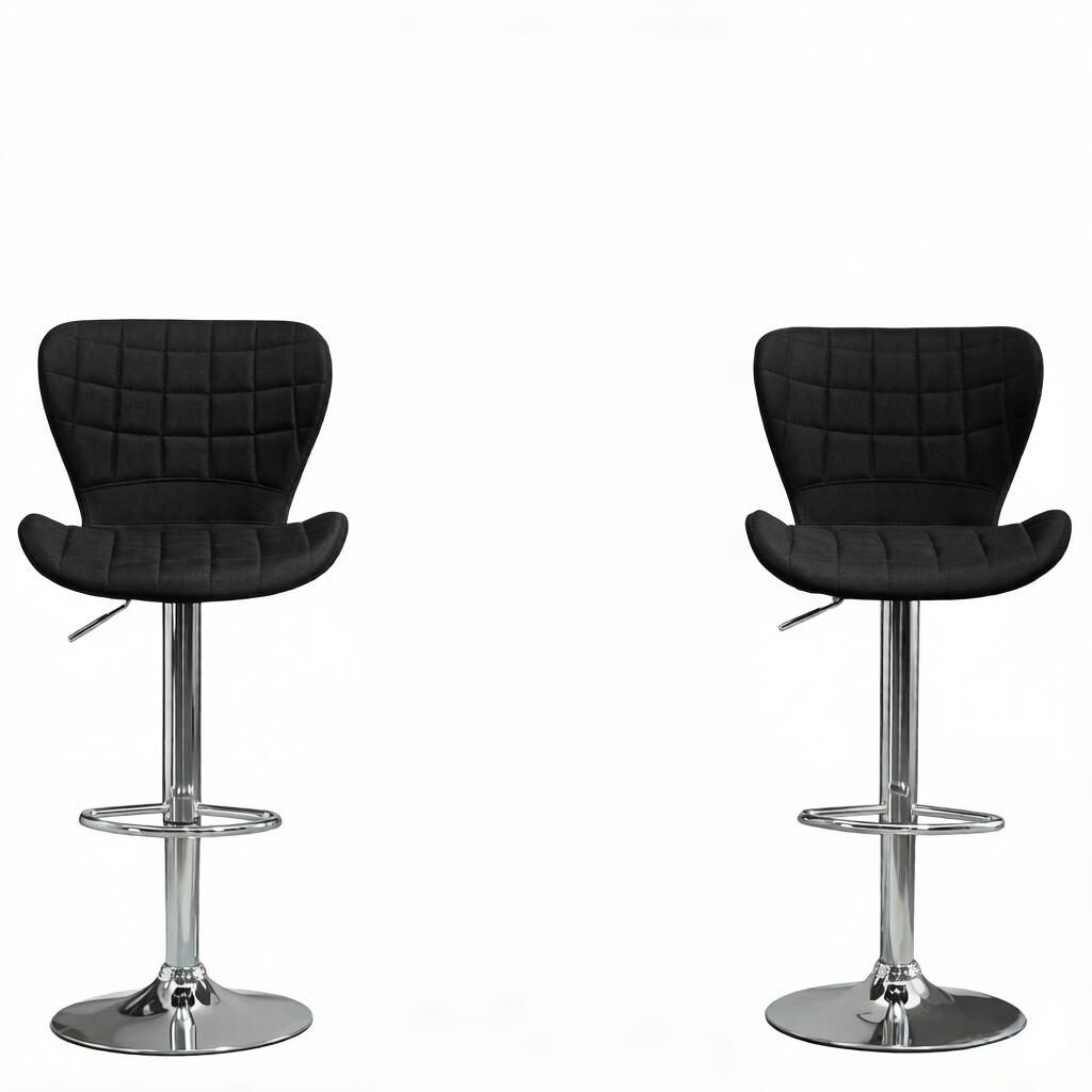 Taburetes de cocina 2 uds - altura regulable, giratorios y cómodos para barra - negro