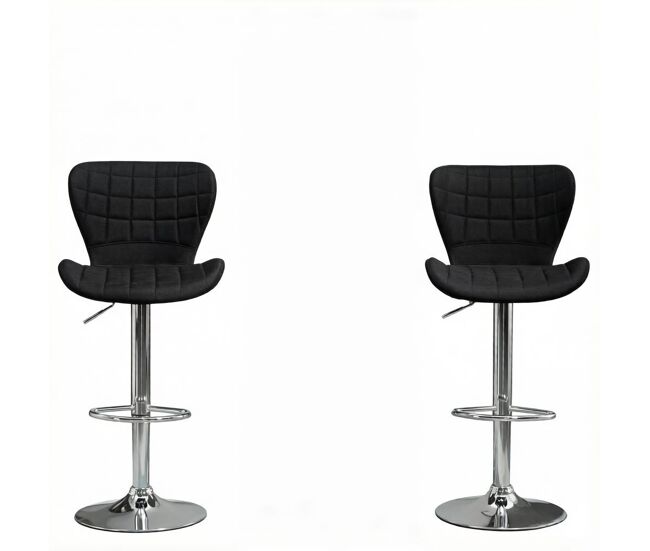 Taburetes de cocina 2 uds - altura regulable, giratorios y cómodos para barra - negro