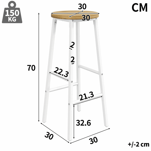 Conjunto de bar - ilha de cozinha com arrumação e 2 bancos altos, portas de vidro e prateleiras ajustáveis - branco Conjunto de bar - ilha de cozinha com arrumação e 2 bancos altos, portas de vidro e prateleiras ajustáveis - branco