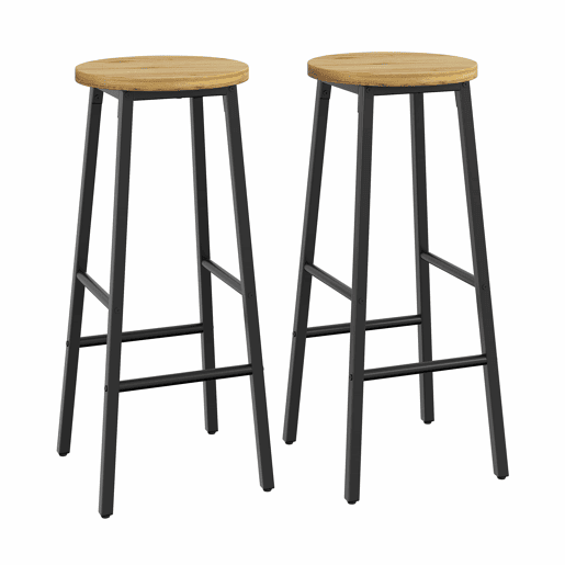 Conjunto de balcão com ilha de cozinha + 2 bancos altos - com arrumação, grelhas laterais e gavetas, estilo madeira - preto Conjunto de balcão com ilha de cozinha + 2 bancos altos - com arrumação, grelhas laterais e gavetas, estilo madeira - preto