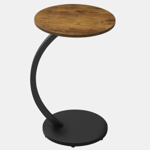 Mesa auxiliar redonda - Design em C, multifuncional para sofá e portátil - Preta e com estilo vintage
