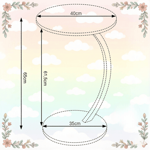 Mesa auxiliar redonda - Design em C, multifuncional para sofá e portátil - Preta e com estilo vintage Mesa auxiliar redonda - Design em C, multifuncional para sofá e portátil - Preta e com estilo vintage