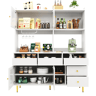 Armário de cozinha de mdf com 4 portas e 5 gavetas,branco