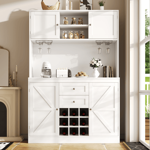 Armário de cozinha de mdf com 4 portas e 2 gavetas,branco