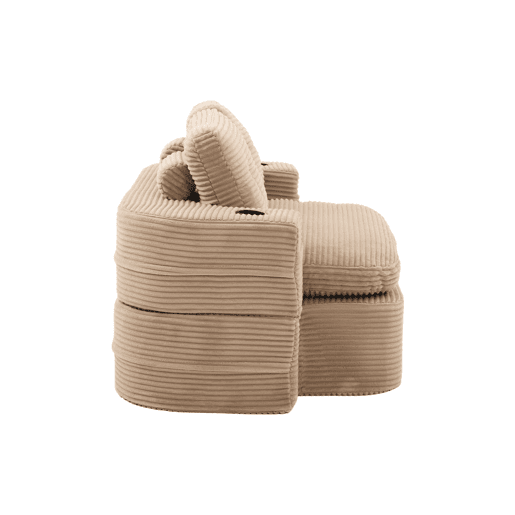 Sofá-cama de 2 lugares - Reclinável, almofadas grossas, encosto alto, braços ajustáveis com suportes para copos, multifuncional - Cáqui Sofá-cama de 2 lugares - Reclinável, almofadas grossas, encosto alto, braços ajustáveis com suportes para copos, multifuncional - Cáqui