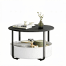 Mesa auxiliar redonda 80x80x50 cm - Design moderno para a sala de estar, mesa de café e aperitivos - Preto