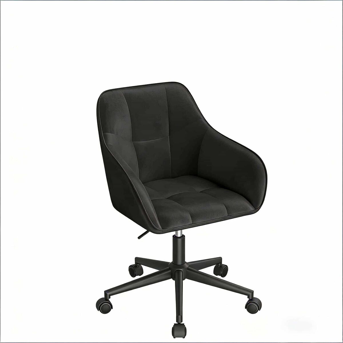 Silla de oficina giratoria elegante 55 cm - estilo clásico multifuncional - negro