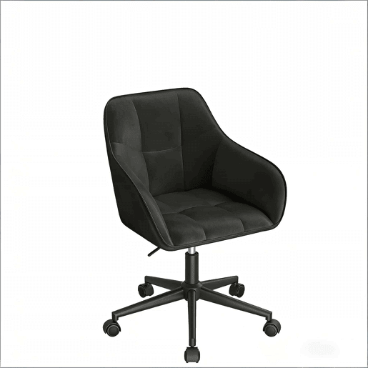 Cadeira de escritório giratória elegante de 55 cm - estilo clássico multifuncional - preta Cadeira de escritório giratória elegante de 55 cm - estilo clássico multifuncional - preta