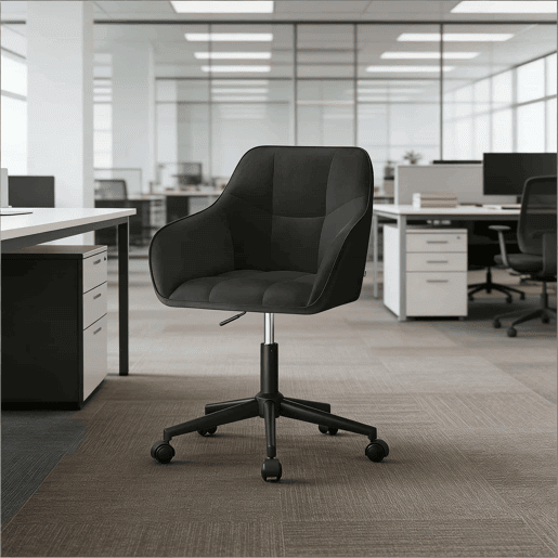 Cadeira de escritório giratória elegante de 55 cm - estilo clássico multifuncional - preta Cadeira de escritório giratória elegante de 55 cm - estilo clássico multifuncional - preta