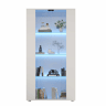 Vitrine 80 x 36 x 150 cm - 2 portas de vidro, 4 prateleiras e iluminação LED ajustável - Branco
