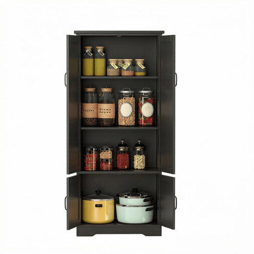 Armário de cozinha de 80 cm u2013 arrumação elegante e design moderno u2013 preto