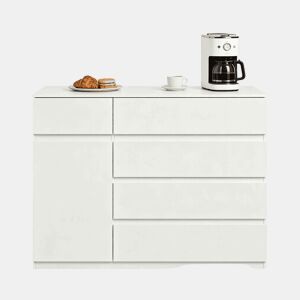 Armário de cozinha 100 x 40 x 80 cm u2014 com gavetas, multifuncional para a cozinha, o quarto e a entrada u2014 Branco