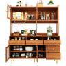Armário de cozinha de mdf com 4 portas e 5 gavetas,castanho