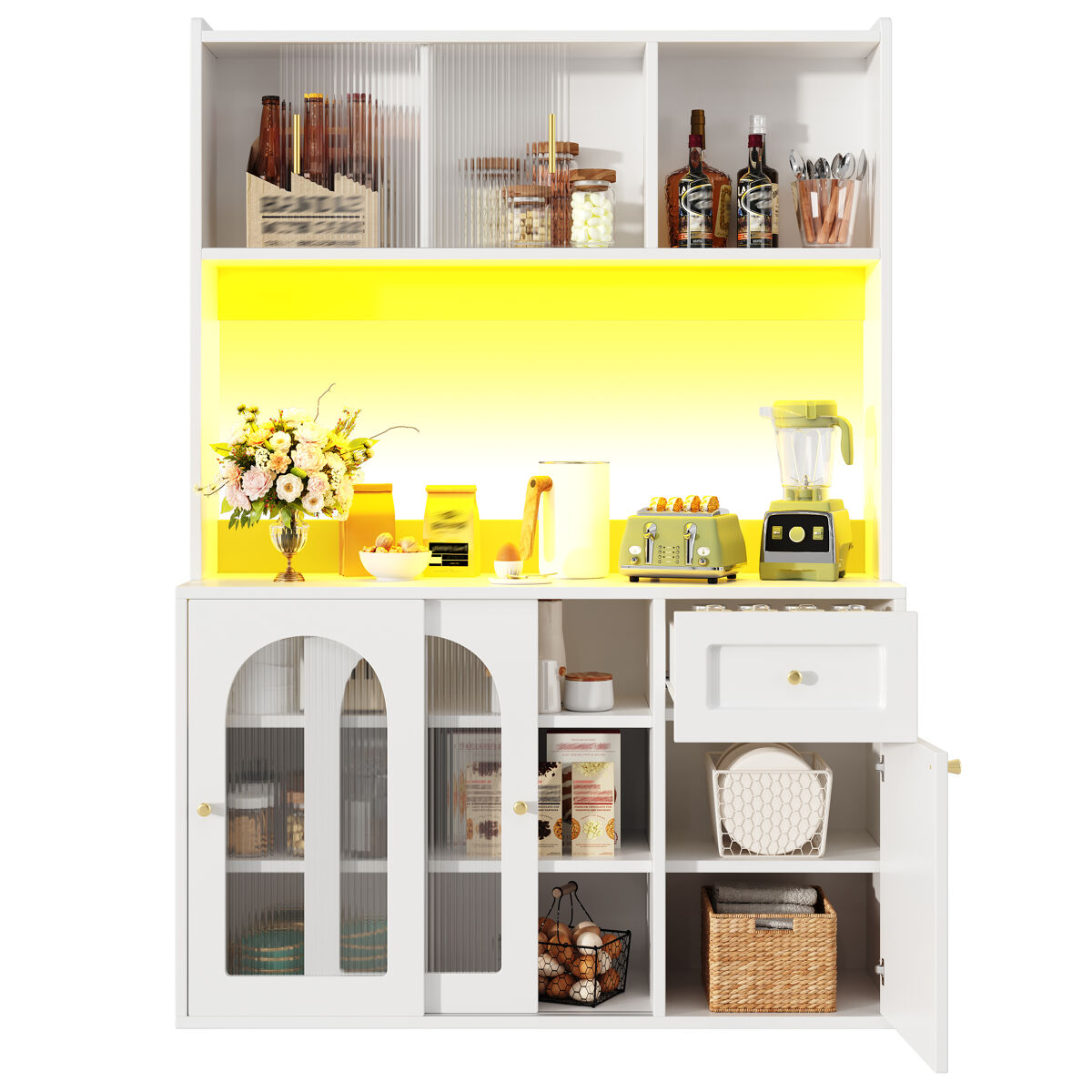 Armario de cocina con 5 puertas y 1 cajón 120 Blanco